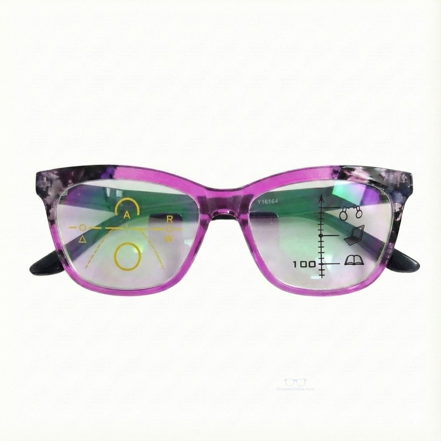 ARTView Purple Soft Rectangle Progressive Glasses for Women