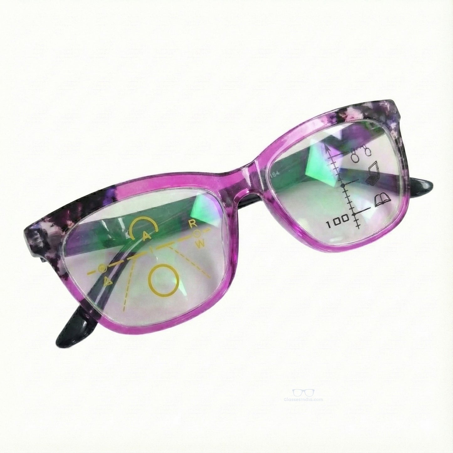 ARTView Purple Soft Rectangle Progressive Glasses for Women