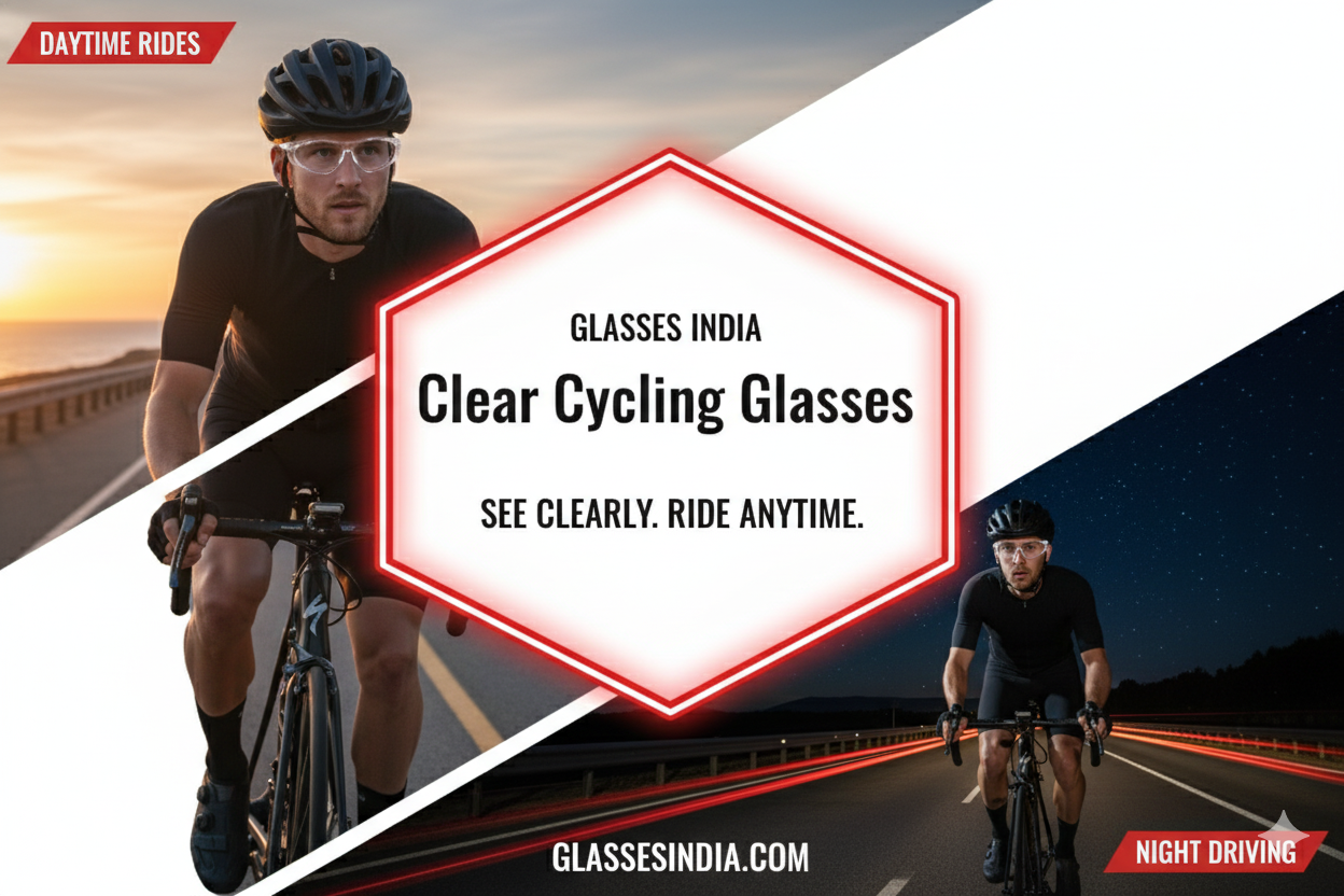 Clear Day Night Wraparound Safety Driving Glasses