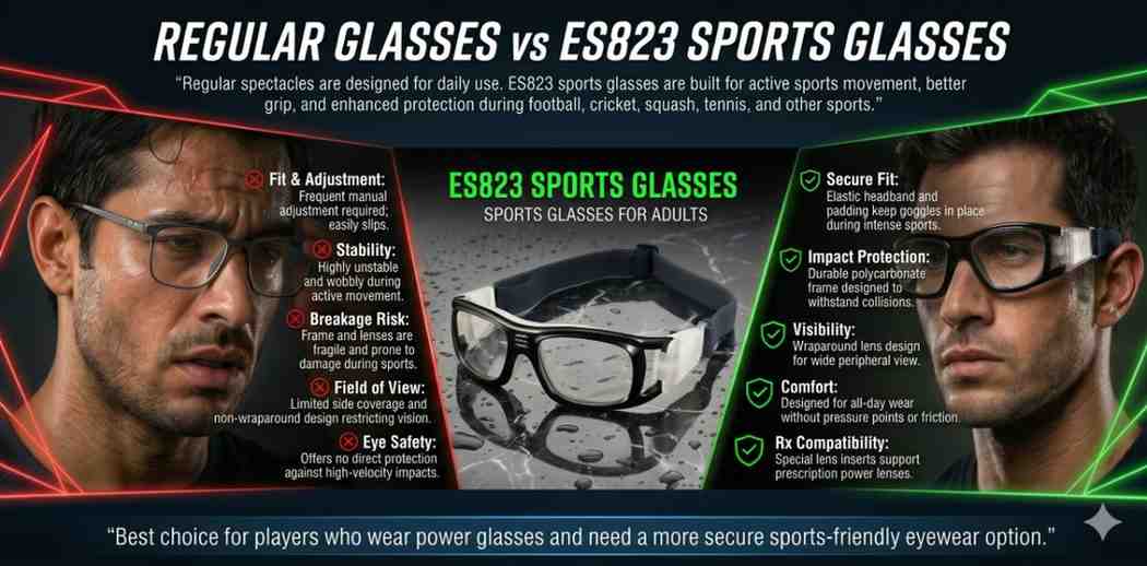 Soccer Sports Glasses With Power For Adults