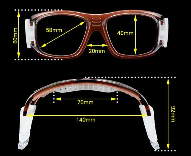 Black Frame Clear Lens Sports Sunglasses with Strap