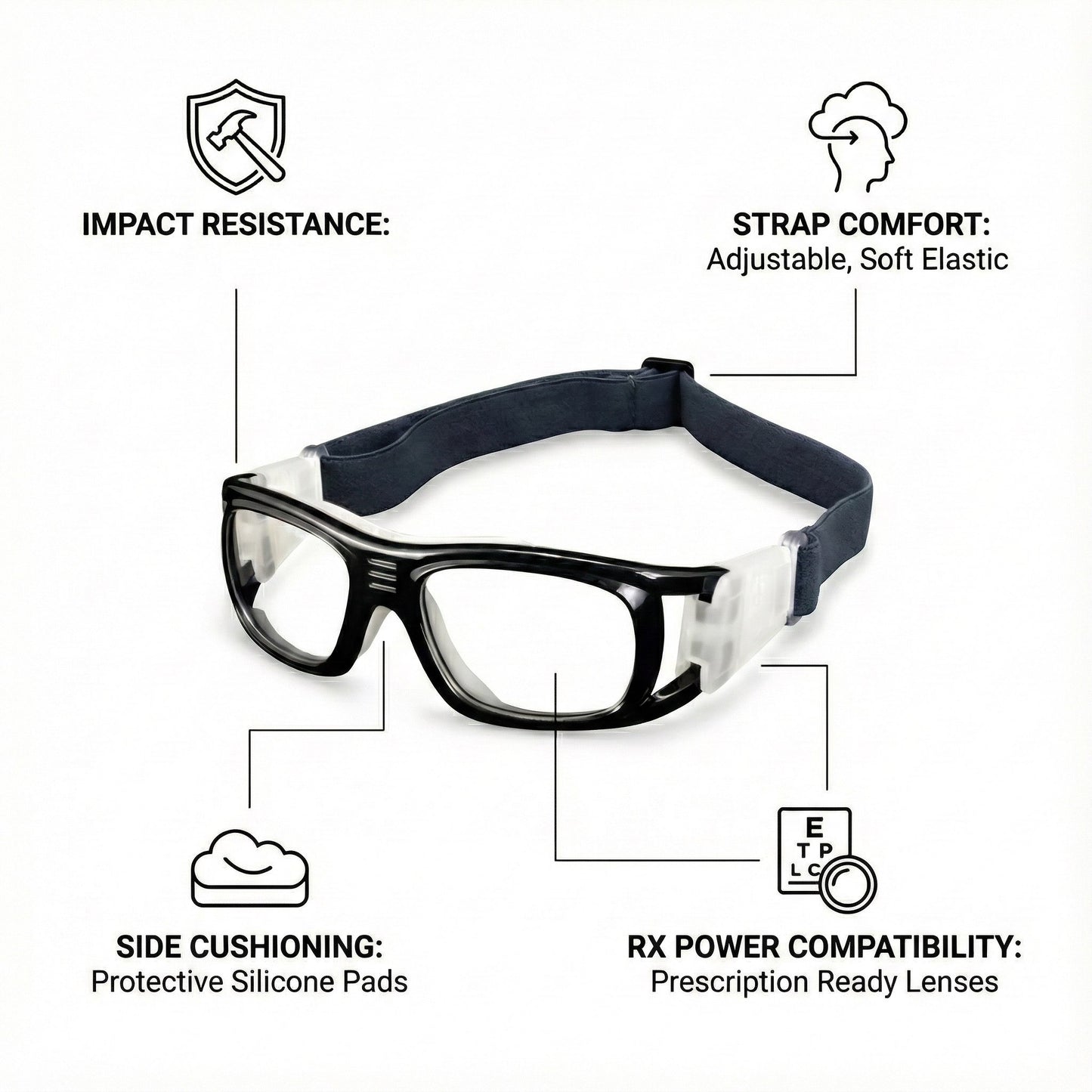 Soccer Sports Glasses With Power For Adults