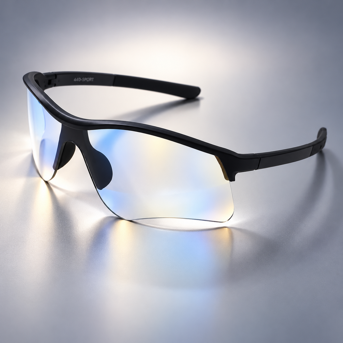 EYESafety ESRV-31 Cycling sports sunglasses Black / Clear Reflective