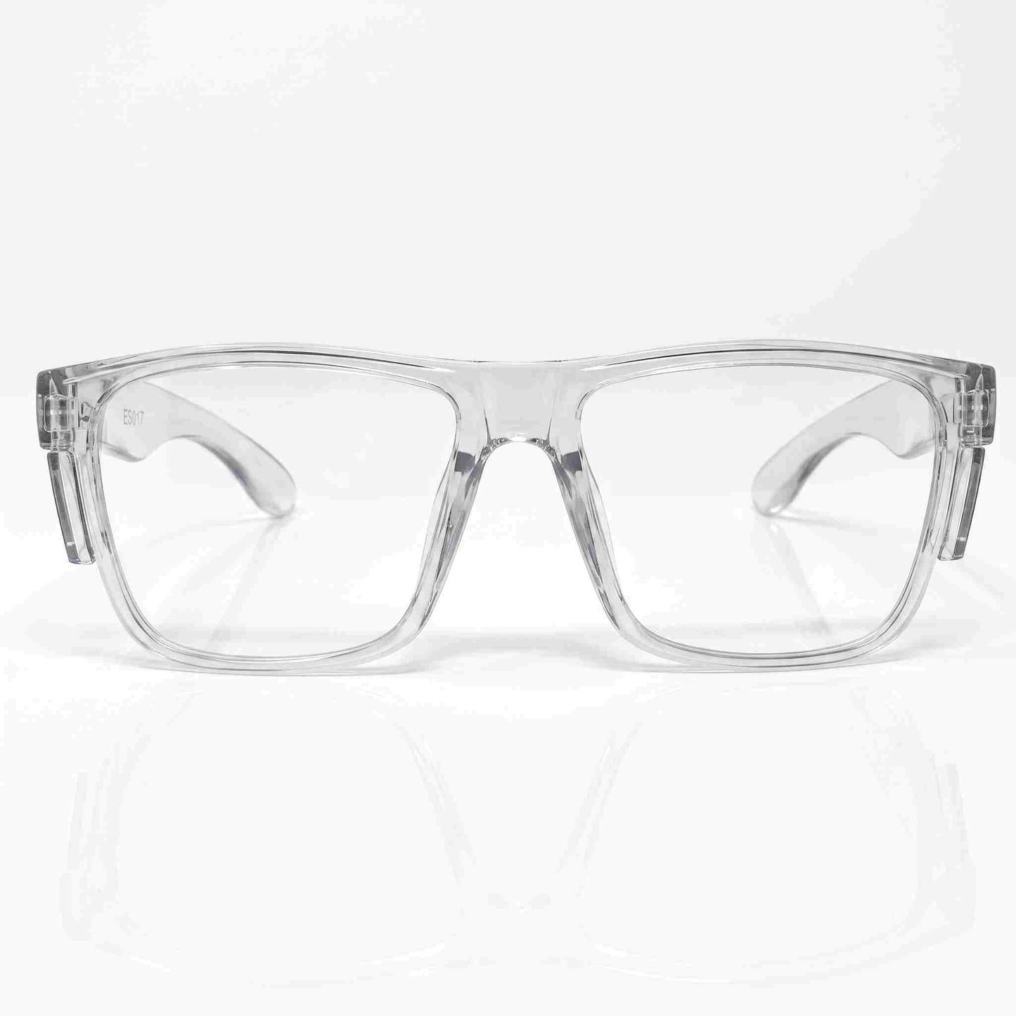 EYESafety ES017 grey safety glasses rear and temple view