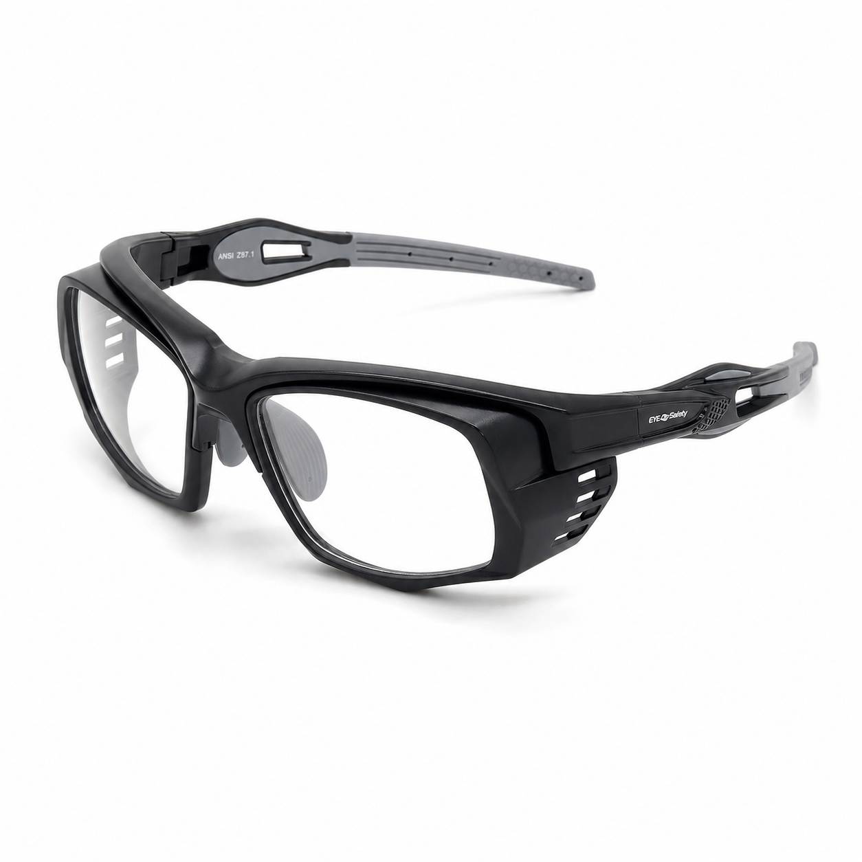EYESafety ES022 black grey wraparound driving glasses with power frame