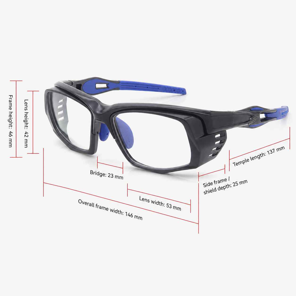 EYESafety ES022 driving glasses dimensions 146 mm frame width