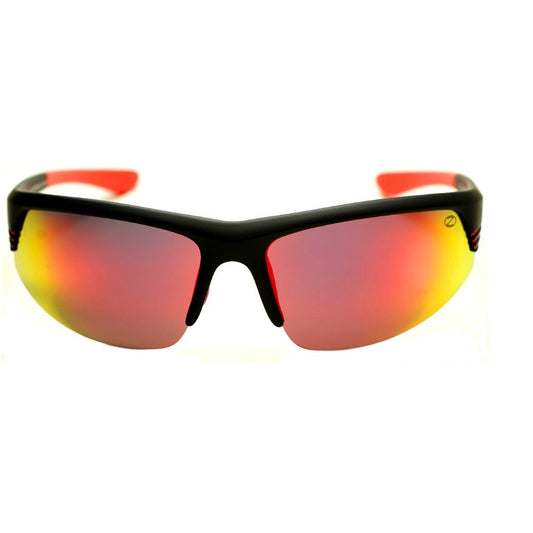 EYESafety Black Frame Red Mirrored Sports Polarized Cat 3 Sunglasses