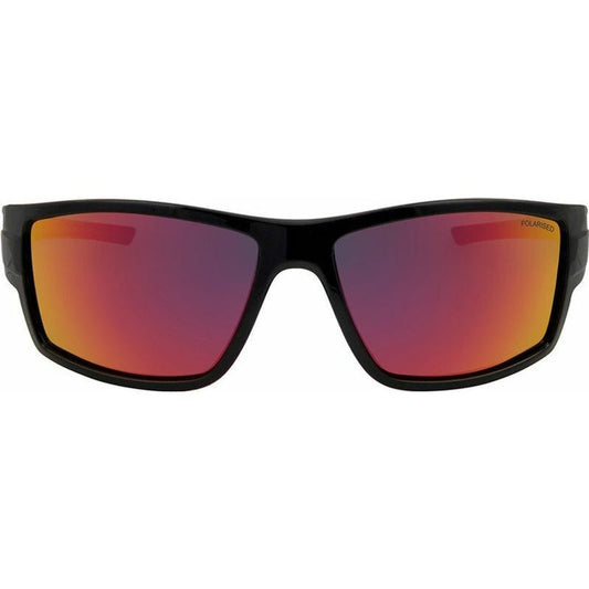 EYESafety Black Frame Red Mirrored Sports Polarized Cat 3 Sunglasses