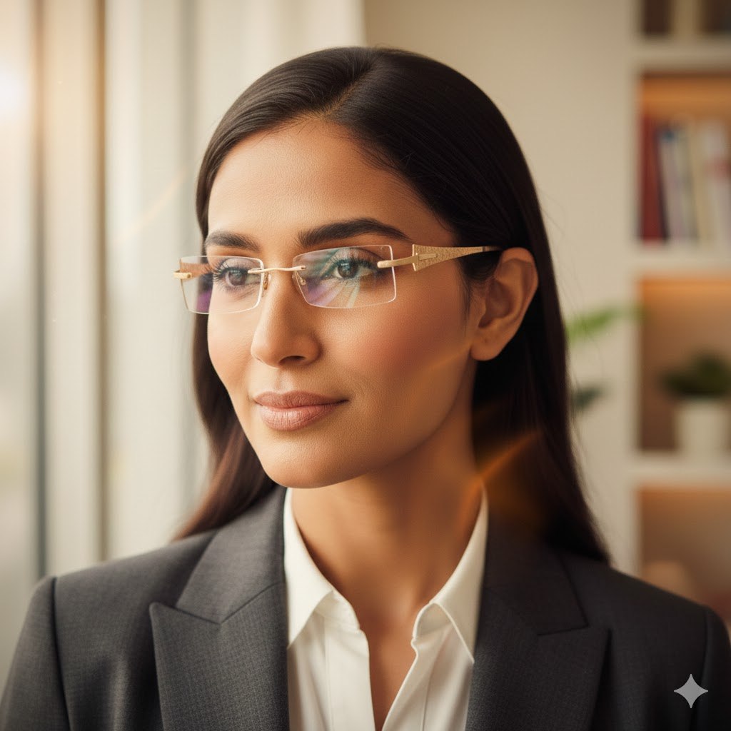 Elegant Rimless Glasses for Men and Women 8001