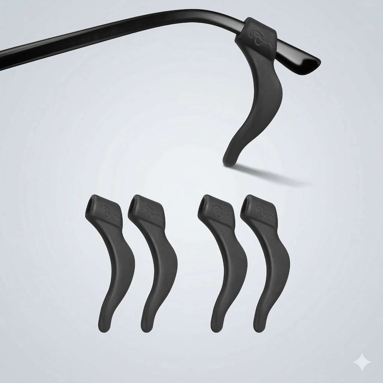 Anti-Slip Eyeglass Ear Grips – 2 Pairs Ultra-Soft Silicone Glasses Retainers