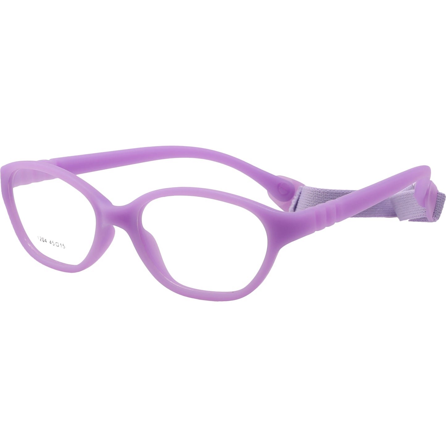 Light purple flexible unbreakable kids glasses with adjustable headband Model 1204