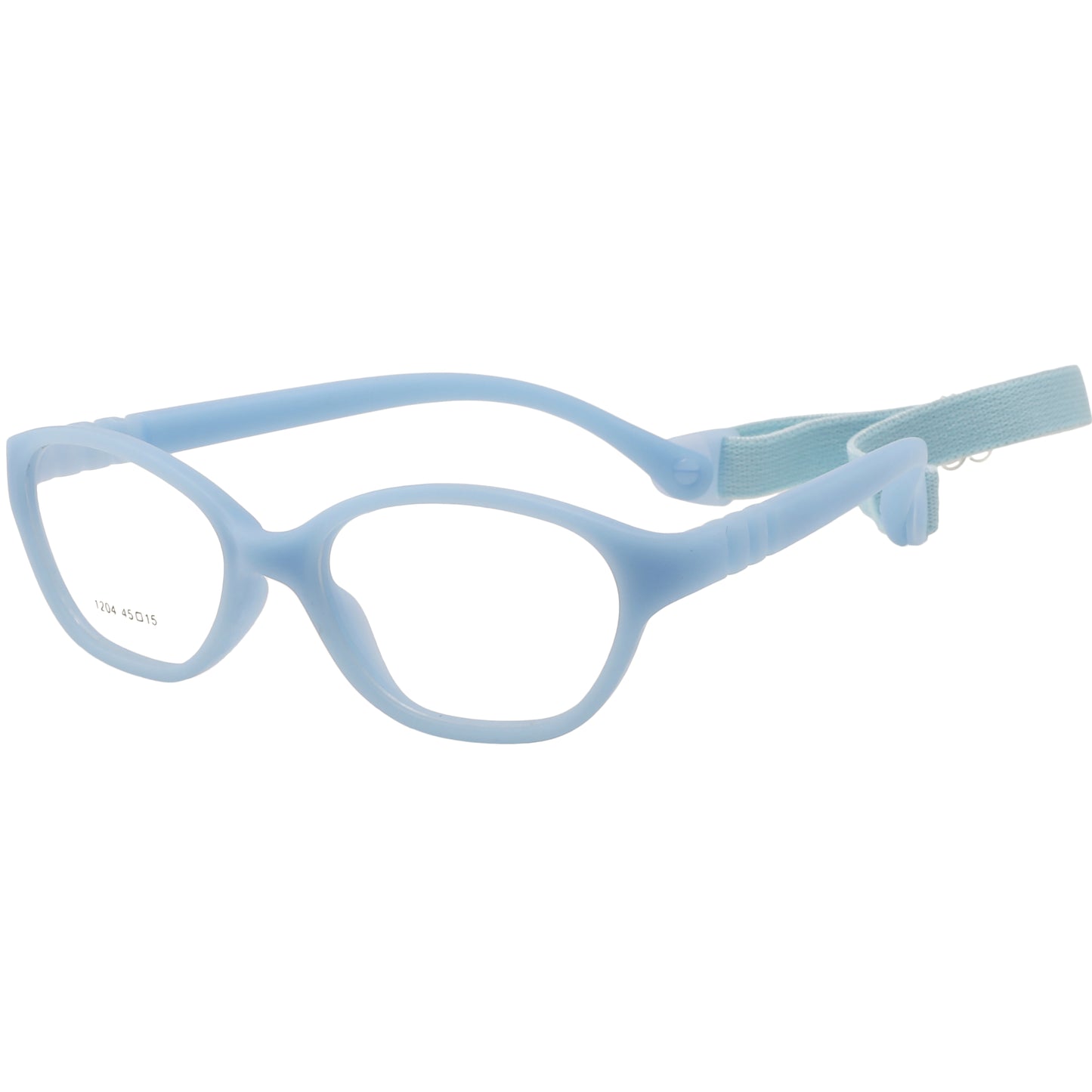 Sky blue flexible unbreakable kids glasses with adjustable headband Model 1204