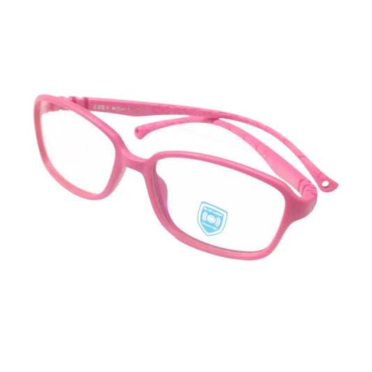 S305 dark pink flexible kids glasses front view