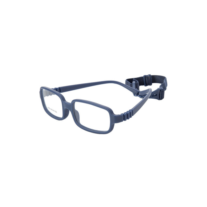 Matt Royal Blue flexible silicone kids glasses 6036 with strap, size 48-16-120