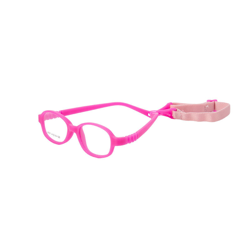 Hot purple flexible kids glasses model 6037 with adjustable strap for ages 2–3