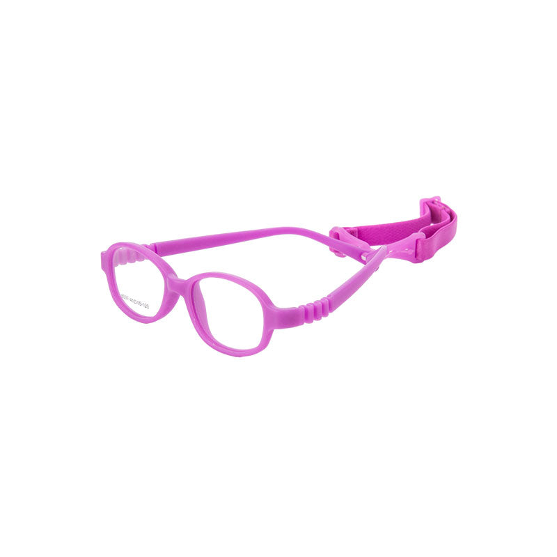 Purple flexible kids glasses model 6037 with adjustable strap for ages 2–3