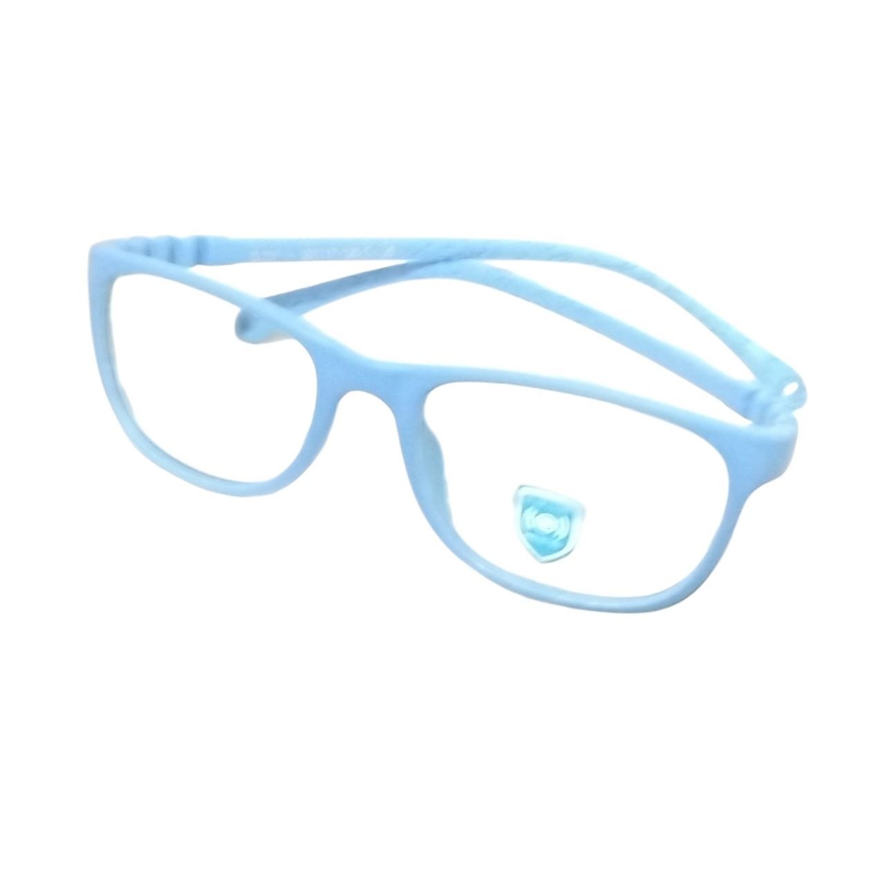 S303 steel blue flexible kids glasses C35 front view