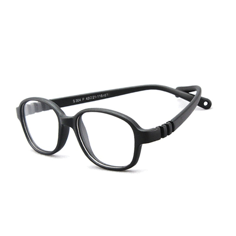 S304 black flexible kids glasses C13 front view