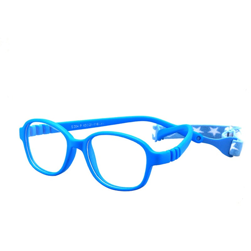 S304 blue flexible kids glasses C33 front view