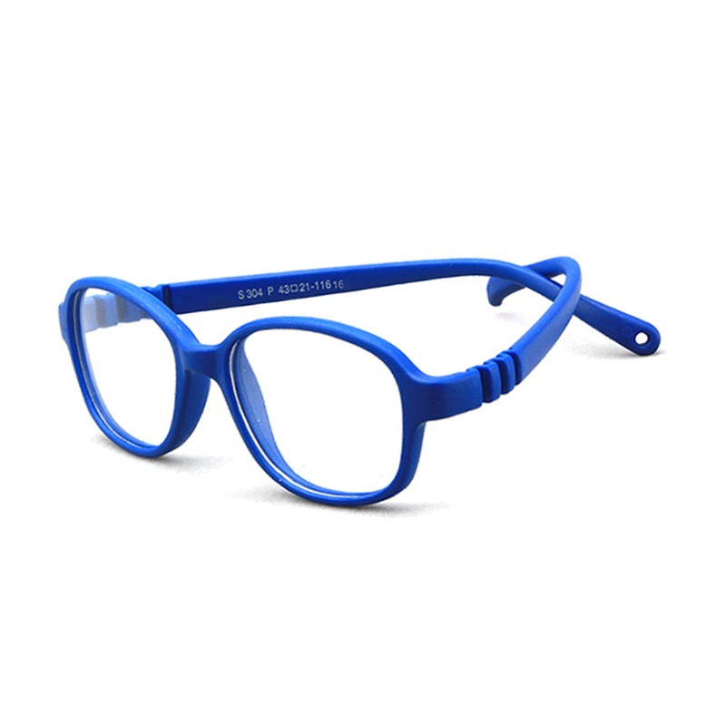 S304 dark blue flexible kids glasses C28 front view