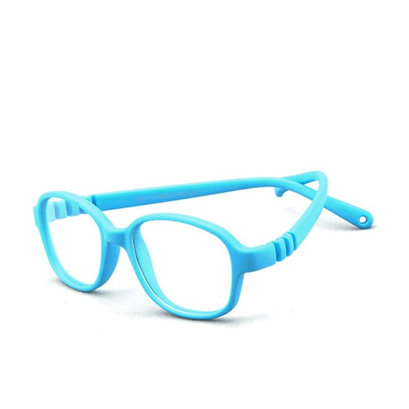 S304 light blue flexible kids glasses C27 front view