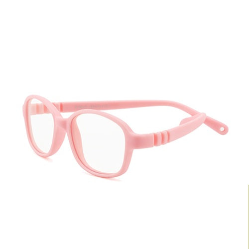 S304 pink flexible kids glasses C22 front view