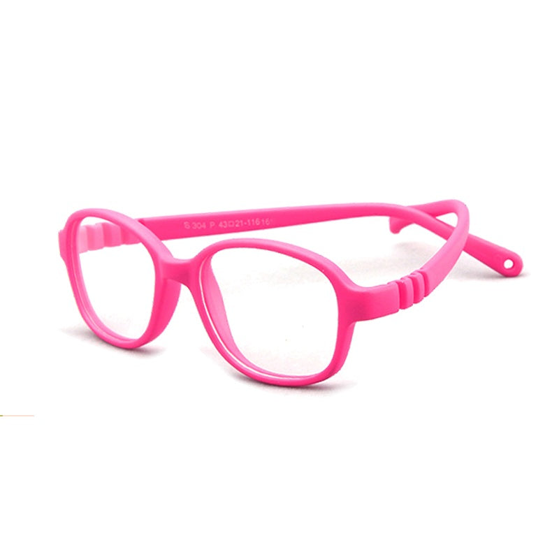 S304 rose pink flexible kids glasses C30 front view