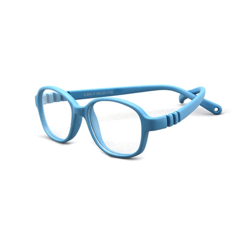 S304 steel blue flexible kids glasses C35 front view