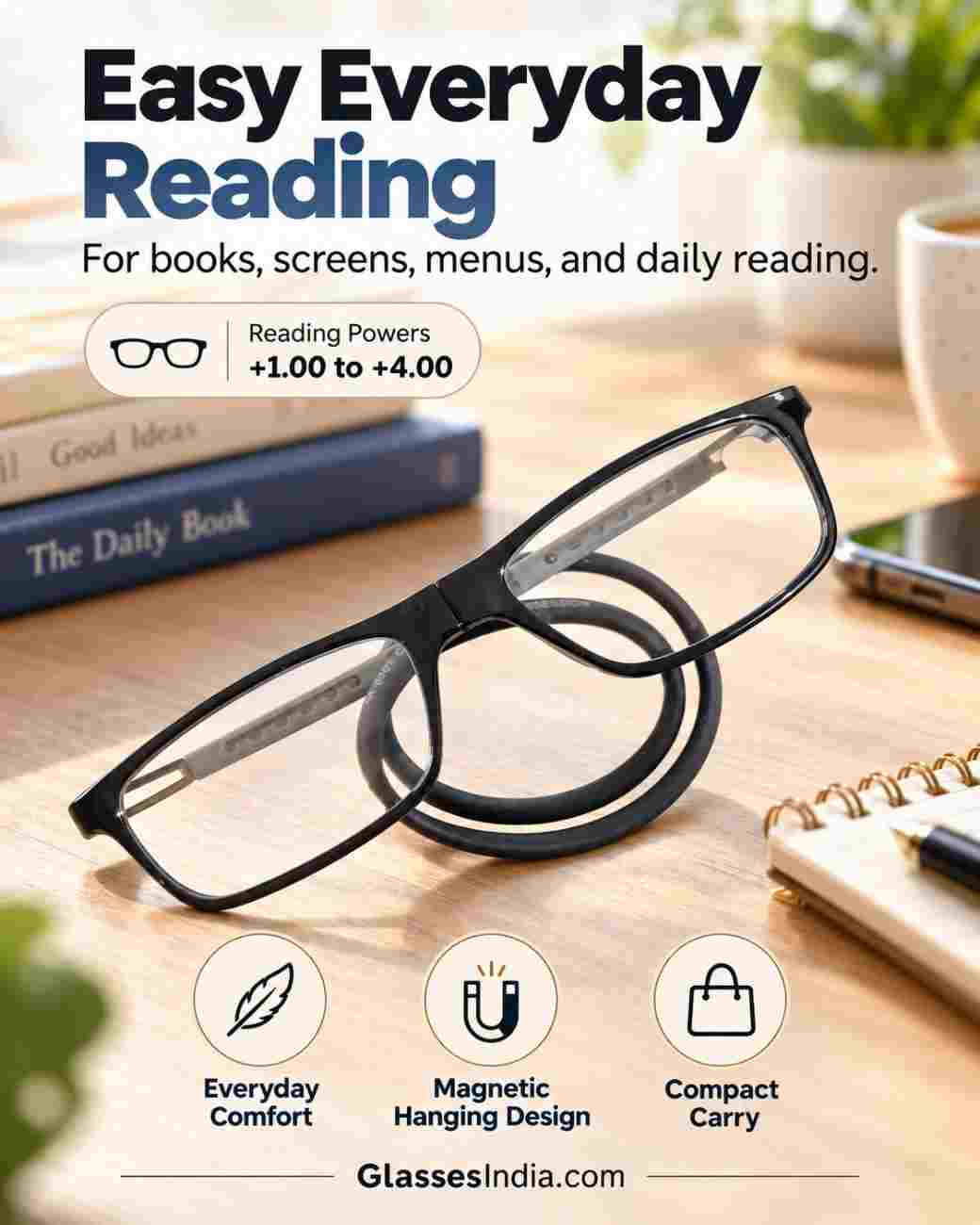 Stylish Folding Hanging Reading Glasses