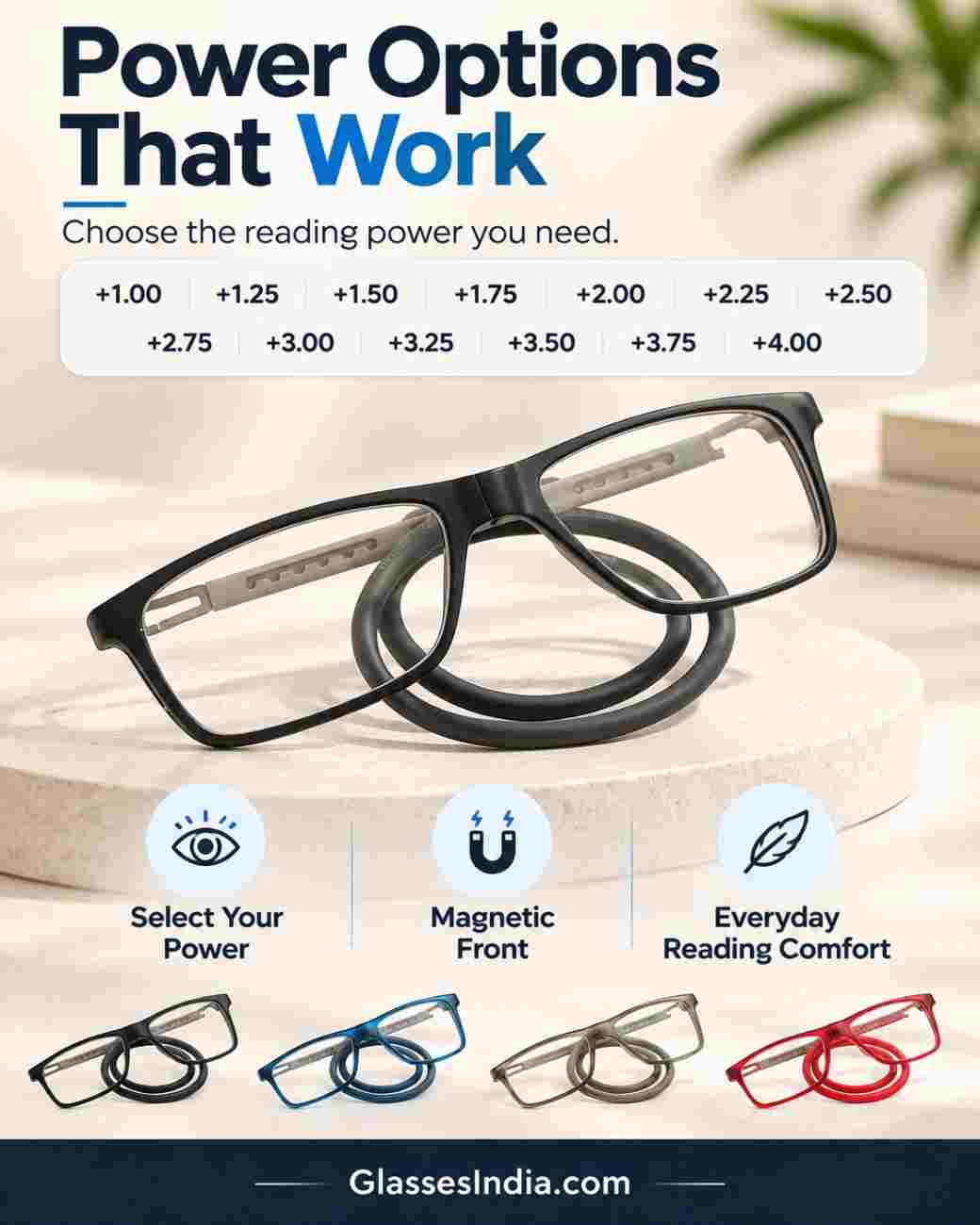 Stylish Folding Hanging Reading Glasses