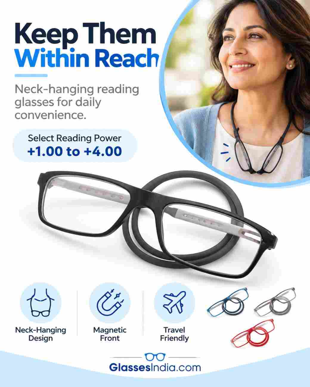 Stylish Folding Hanging Reading Glasses