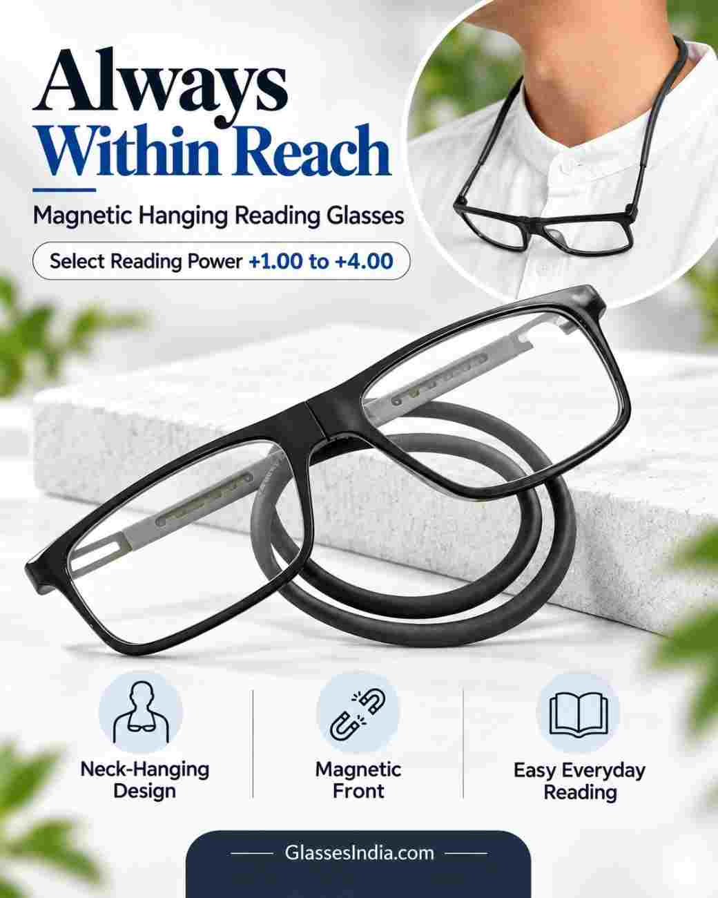 Stylish Folding Hanging Reading Glasses