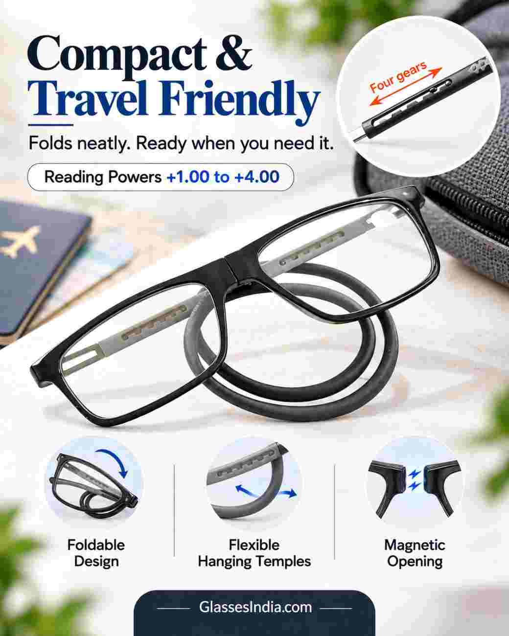 Stylish Folding Hanging Reading Glasses