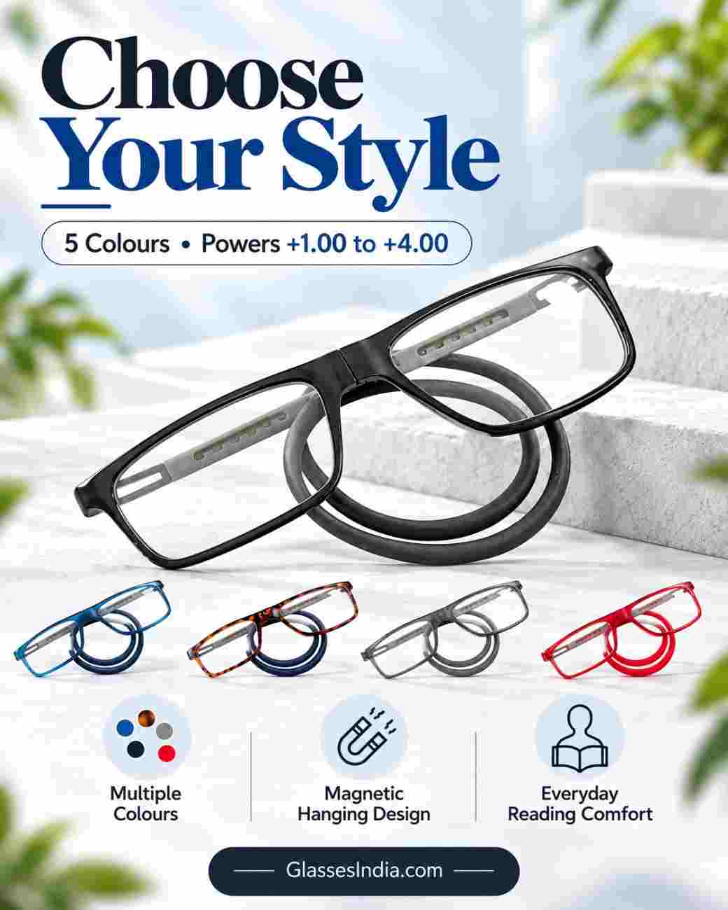 Stylish Folding Hanging Reading Glasses