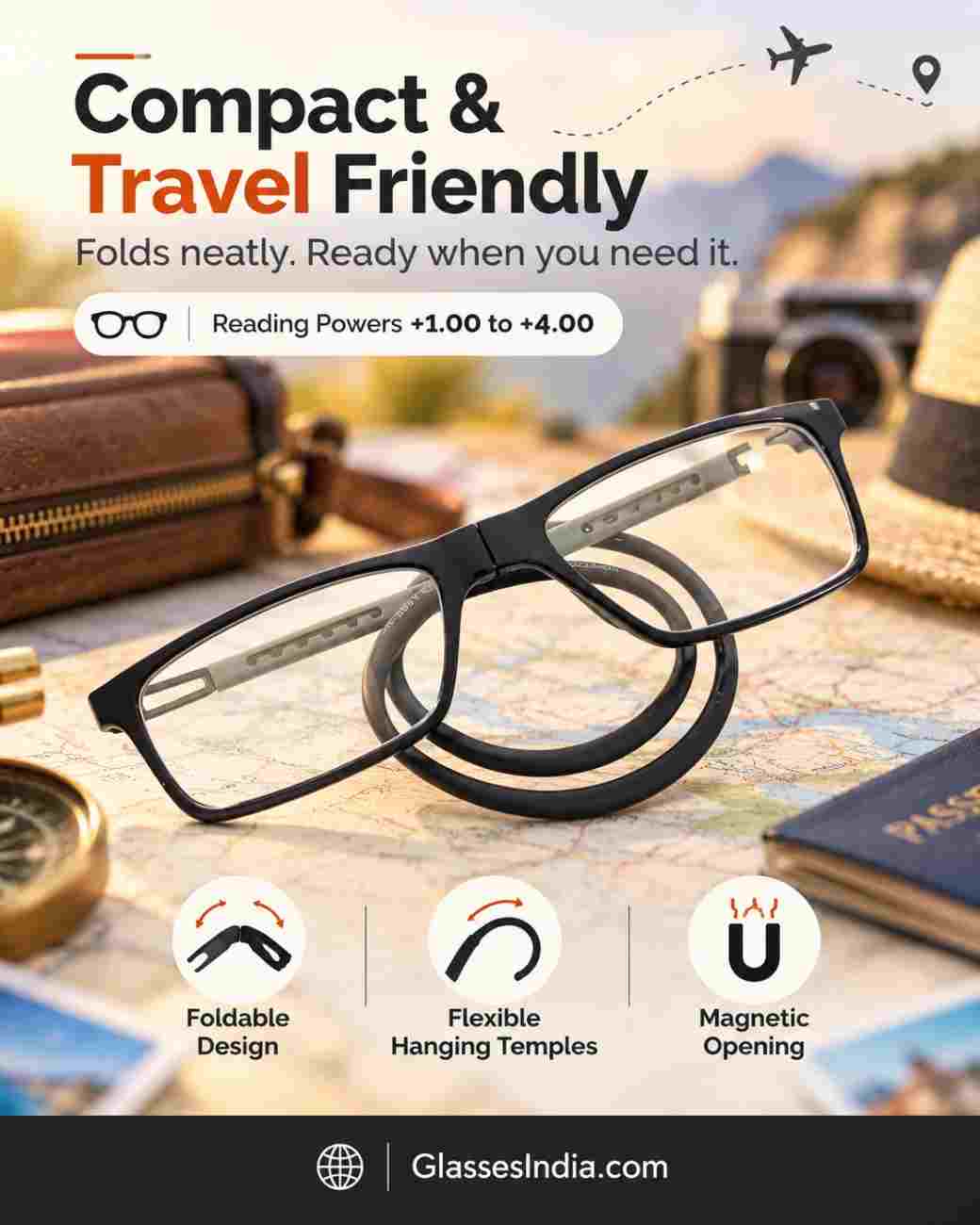 Stylish Folding Hanging Reading Glasses