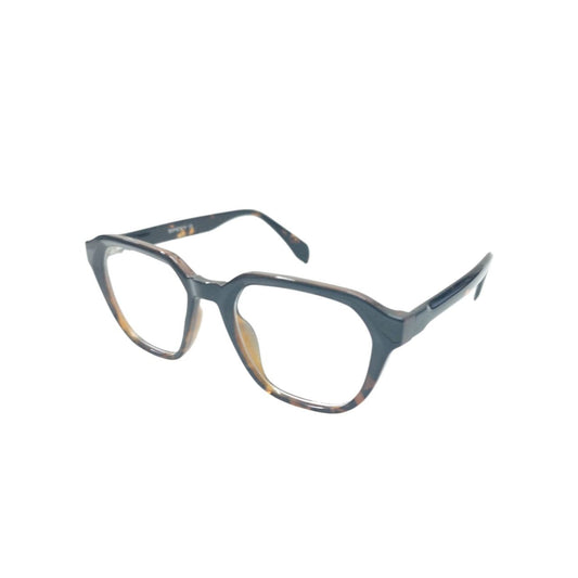 Geometric Eyelid Support Glasses with Nylon Lift Thread – Brown Tortoiseshell Square Frame with Dark Temples