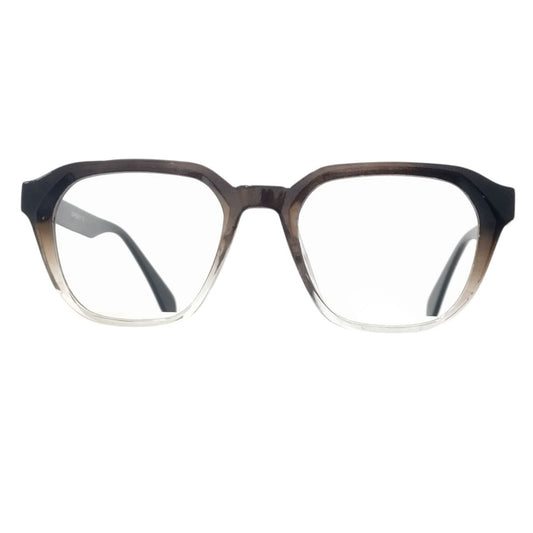 Geometric Eyelid Support Glasses with Nylon Lift Thread – Smoky Brown Gradient to Clear Square Frame | TR90 | Model 143041 | Size 49-21-147