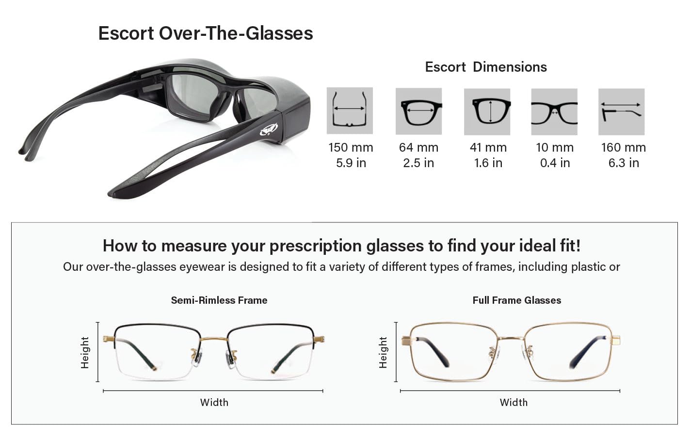 Global Vision Eyewear Escort Fit Over Glasses Clear Lens Safety Glasses
