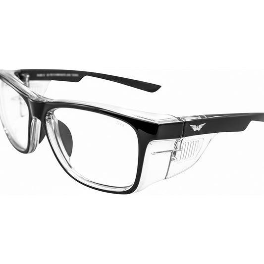 Globalvision Safety Glasses with Power RXT Black CL