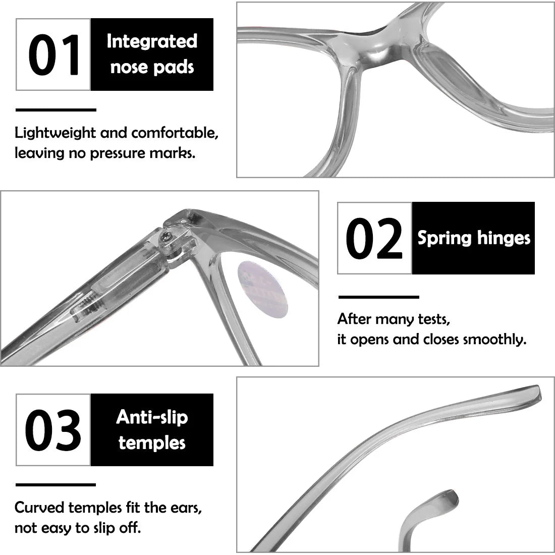 ARTView Grey Cat Eye Progressive Blue Light Glasses for Women