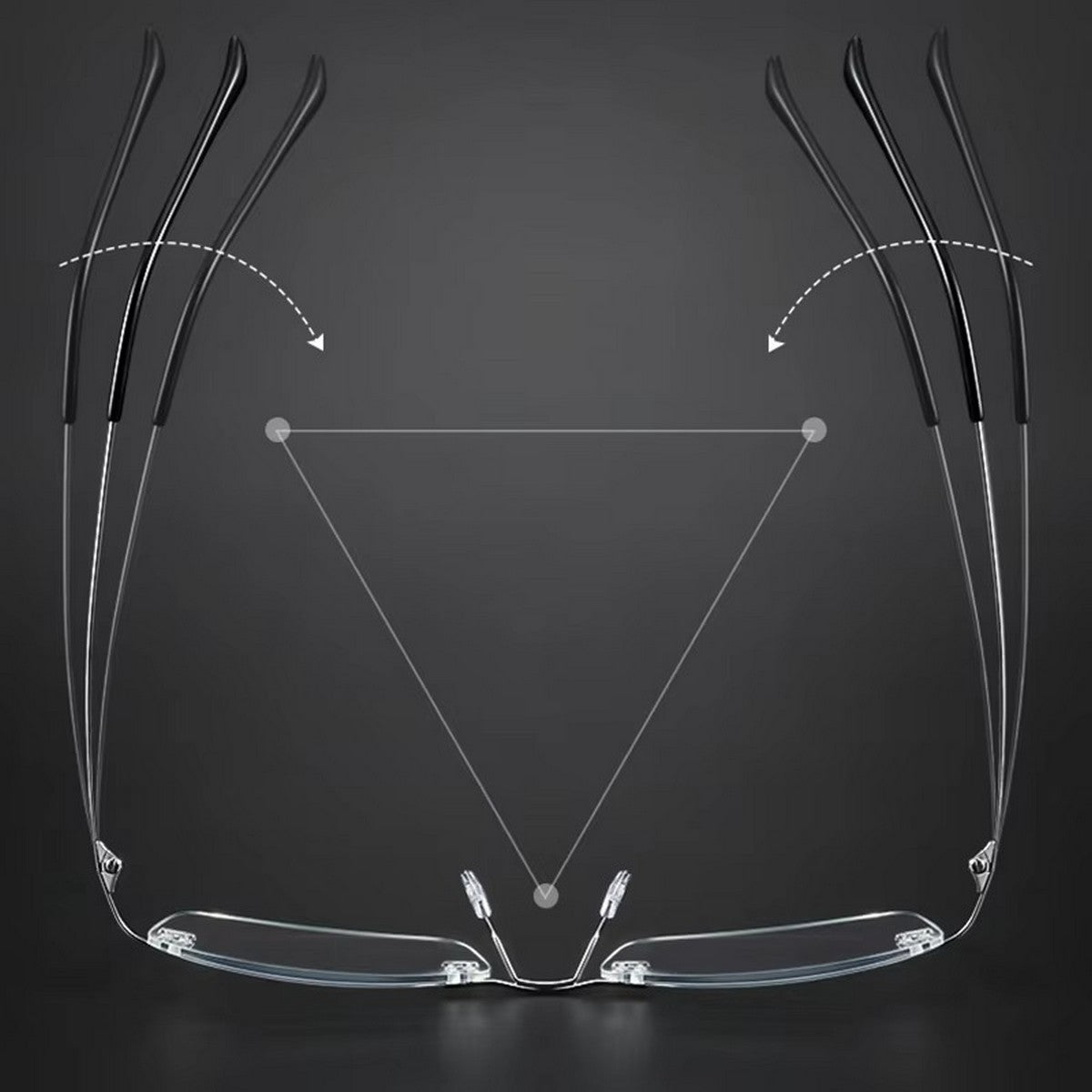 Rimless Frameless Glasses Beta Titanium Alloy Flexible Hinged Frame Op ...