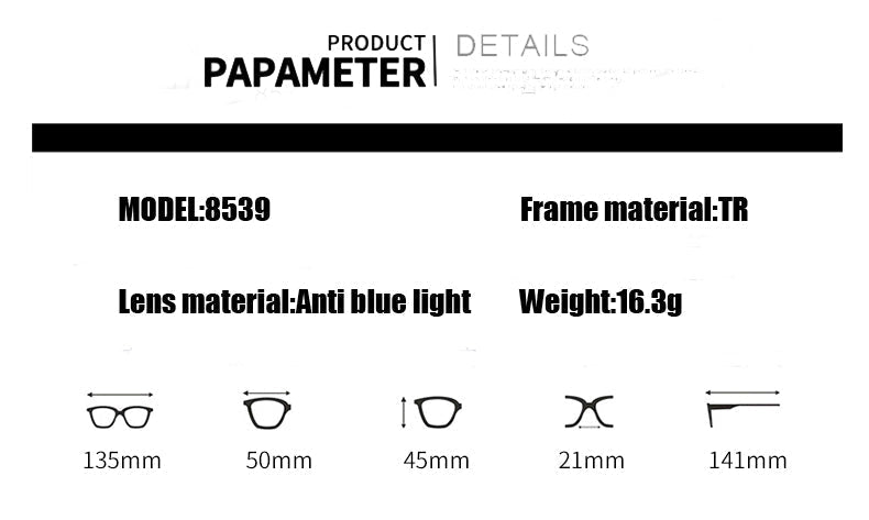 Clear Transparent Round Computer Glasses Blue Light Glasses M8539 C6