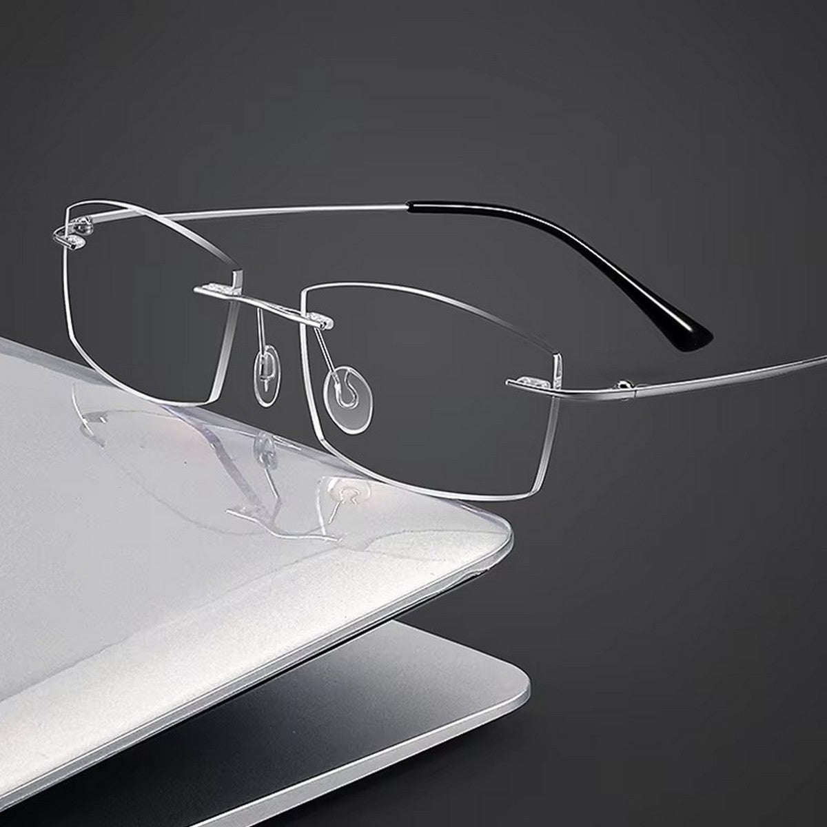 Rimless Frameless Glasses Beta Titanium Alloy Flexible Hinged Frame Optical Eyeglasses Frames