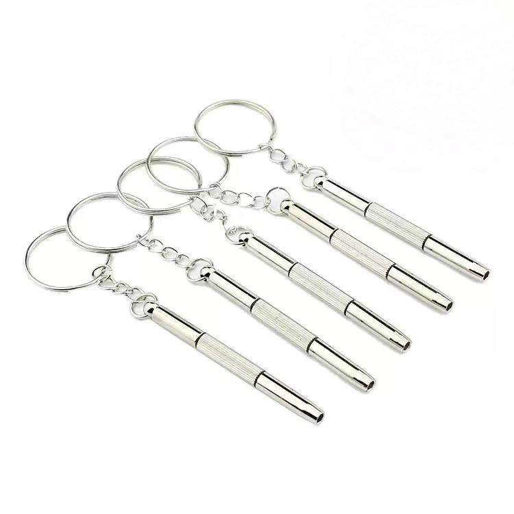 Pack Of 5 - 3 in 1 Mini Precision Repair Screwdriver Multifunction Eyeglasses Sunglasses Jewelry Watches With Keychain