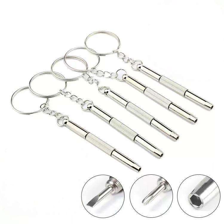 Pack Of 5 - 3 in 1 Mini Precision Repair Screwdriver Multifunction Eyeglasses Sunglasses Jewelry Watches With Keychain