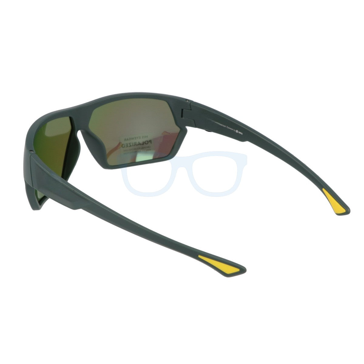 Interior view of polarized cricket glasses showing the high-contrast lens tint and durable lightweight frame construction for athletes.