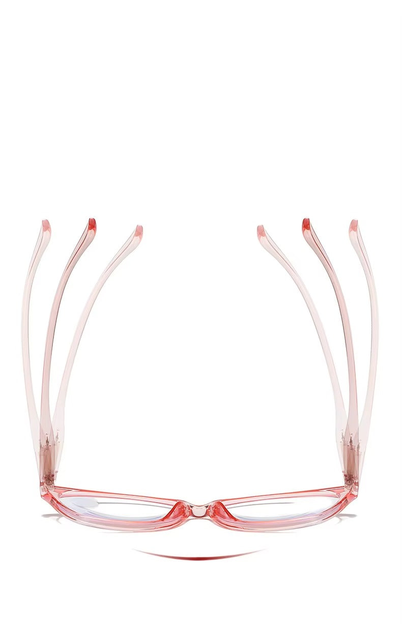 ARTView Pink Designer Full Frame Cat Eye Progressive Glasses for Women with Blue Light Filter