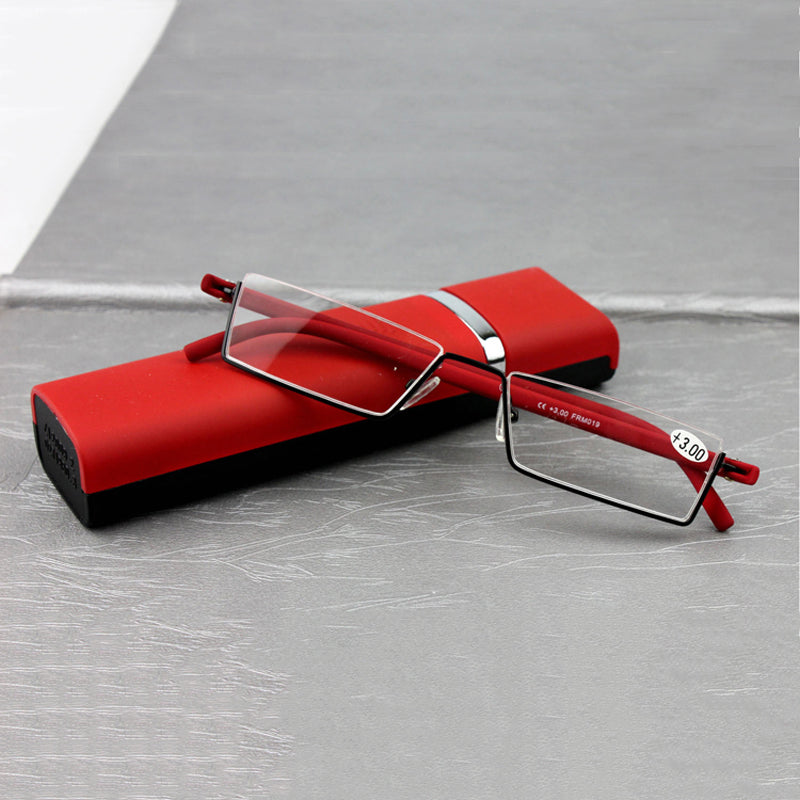 Portable Flexible Ultralight TR90 Half Frame Semi Rimless Reading Glasses