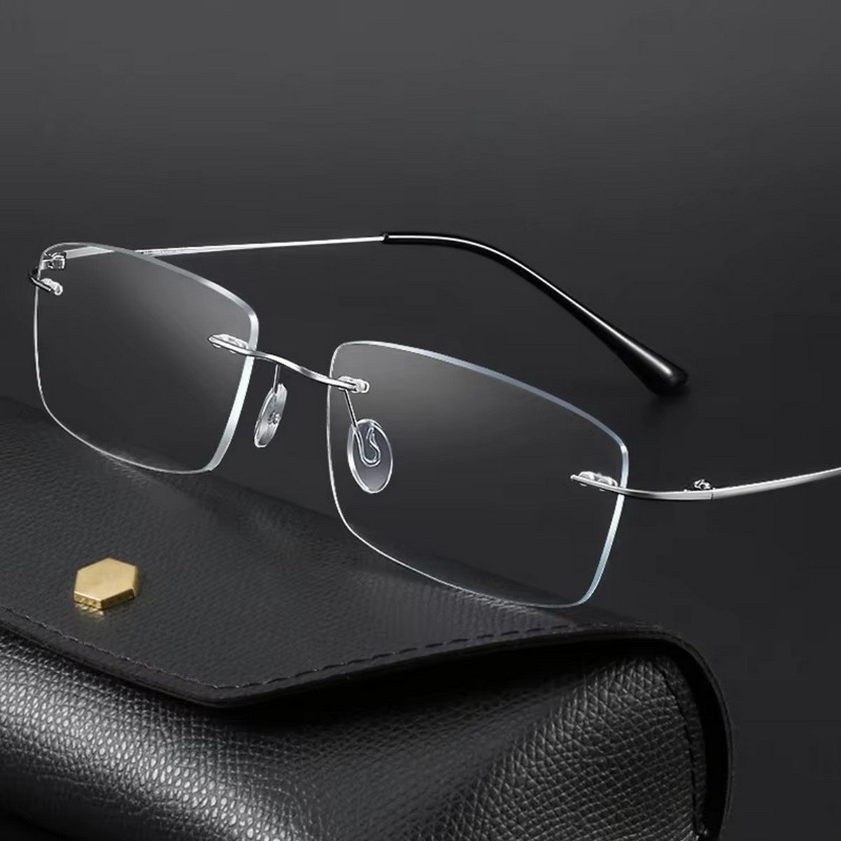 Rimless Frameless Glasses Beta Titanium Alloy Flexible Hinged Frame Optical Eyeglasses Frames