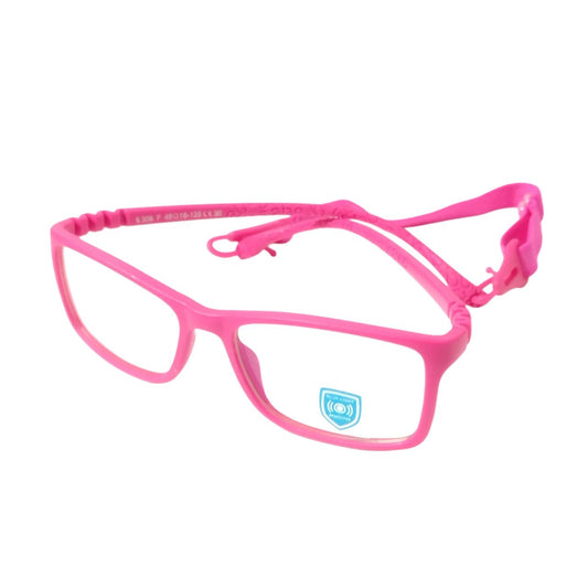 Hot Pink Unbreakable Kids Flexible Rectangle Glasses Age 4 to 8 Years S306